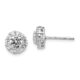 Sterling Silver Cheryl M Rhodium-plated CZ Halo Post Earrings