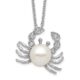 Sterling Silver Cheryl M Rhod-plated CZ & FWC Pearl Crab Necklace