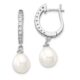 SS Cheryl M Rhod-plated CZ & FWC Pearl Leverback Dangle Earrings
