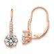 Sterling Silver Cheryl M Rose Gold-plated CZ Leverback Earrings