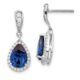 SS Cheryl M Rhod-pl CZ & Lab Cr. Blue Spinel Teardrop Dangle Earrings