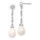 SS Cheryl M Rhodium-plated CZ & FWC Pearl Post Dangle Earrings