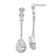 Sterling Silver Cheryl M Rhod-plated CZ Teardrop Dangle Post Earrings