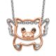SS Cheryl M Rose Gold-plated Black Glass & CZ Flying Pig Necklace