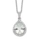 Sterling Silver Cheryl M Rhodium-plated CZ Halo Teardrop Necklace
