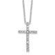 Sterling Silver Cheryl M Rhodium-plated CZ Cross Necklace