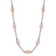 Sterling Silver Cheryl M Rose Gold-plated CZ Station Necklace