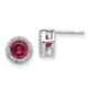 Sterling Silver Cheryl M Rhodium-plated Cr. Ruby & CZ Post Earrings