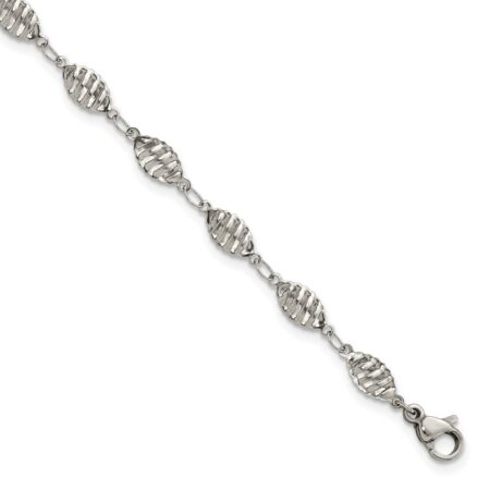 Stainless Steel Polished 9in Plus 1in ext. Anklet