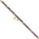 Stainless Steel Polished Yellow IP Amethyst/Crystal 9in Plus 2in ext Anklet
