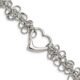 Stainless Steel Polished Circles w/Heart 7.5in Bracelet