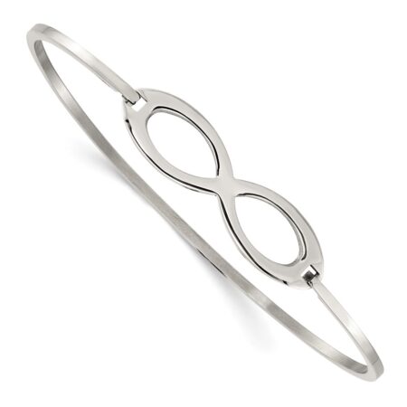 Stainless Steel Polished Infinity Symbol Bangle