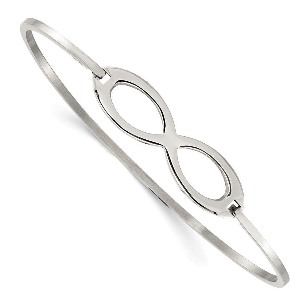Stainless Steel Polished Infinity Symbol Bangle