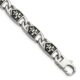 Stainless Steel Antiqued and Polished Fleur de Lis 8.75in Bracelet