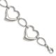 Stainless Steel Polished Hearts 7.75in Bracelet