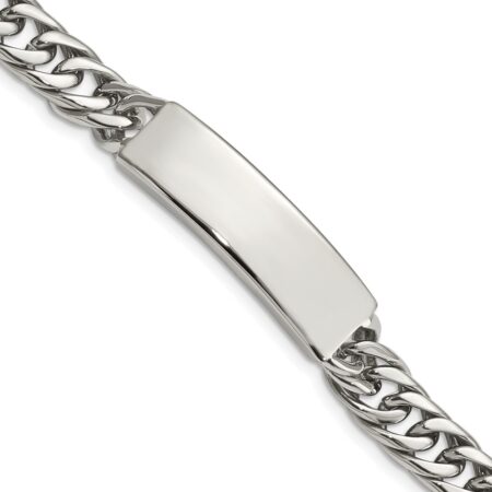 Stainless Steel Antiqued and Polished Curb Link 8.5in Bracelet