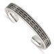 Stainless steel Polished Black IP-plated w/Carbon Fiber Inlay Cross Bangle
