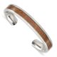 Stainless Steel Polished w/Enameled Koa Wood Inlay Bangle