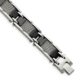Stainless Steel Polished Mesh with Black Ceramic 8.25in Bracelet