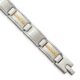 Stainless Steel with 14k Accent 8.75in Brushed & Polished Link Bracelet