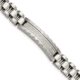 Stainless Steel Brushed and Polished with CZ 8.5in Bracelet