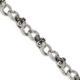 Stainless Steel Antiqued and Polished w/CZ Skulls 9in Bracelet