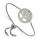 Stainless Steel Polished Preciosa Crystal Tree Adjustable Bracelet