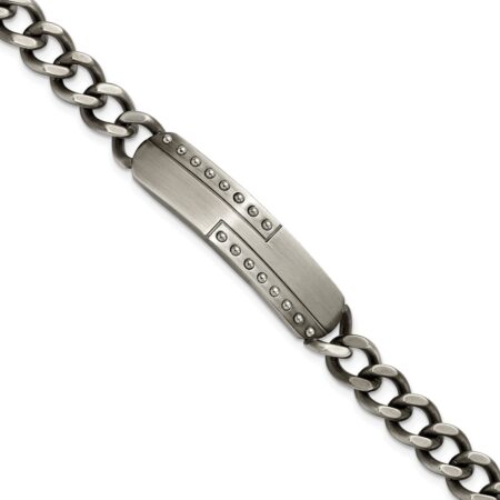 Stainless Steel Matte Finish Gun Metal IP-plated 9in ID Bracelet