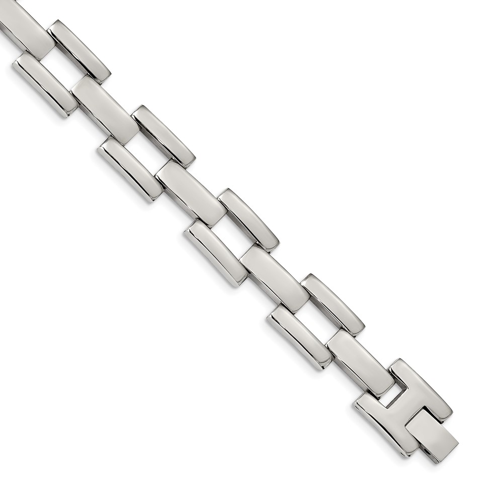 Stainless Steel Polished Open Link 8.5in Bracelet