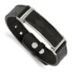 Stainless Steel Polished Leather w/Carbon Fiber Inlay Adj. 7-9.25in Bracele