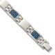 Stainless Steel Brushed with Blue Carbon Fiber Inlay 8.5in Bracelet