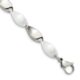 Stainless Steel Polished w/White Ceramic 7.75in Bracelet