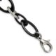 Stainless Steel Polished w/Black Ceramic 8in Bracelet