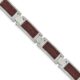Stainless Steel Brushed with Wood Inlay 8.75in Bracelet