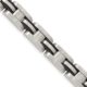 Stainless Steel 8.25in Brushed with Black Polyurethane Bracelet
