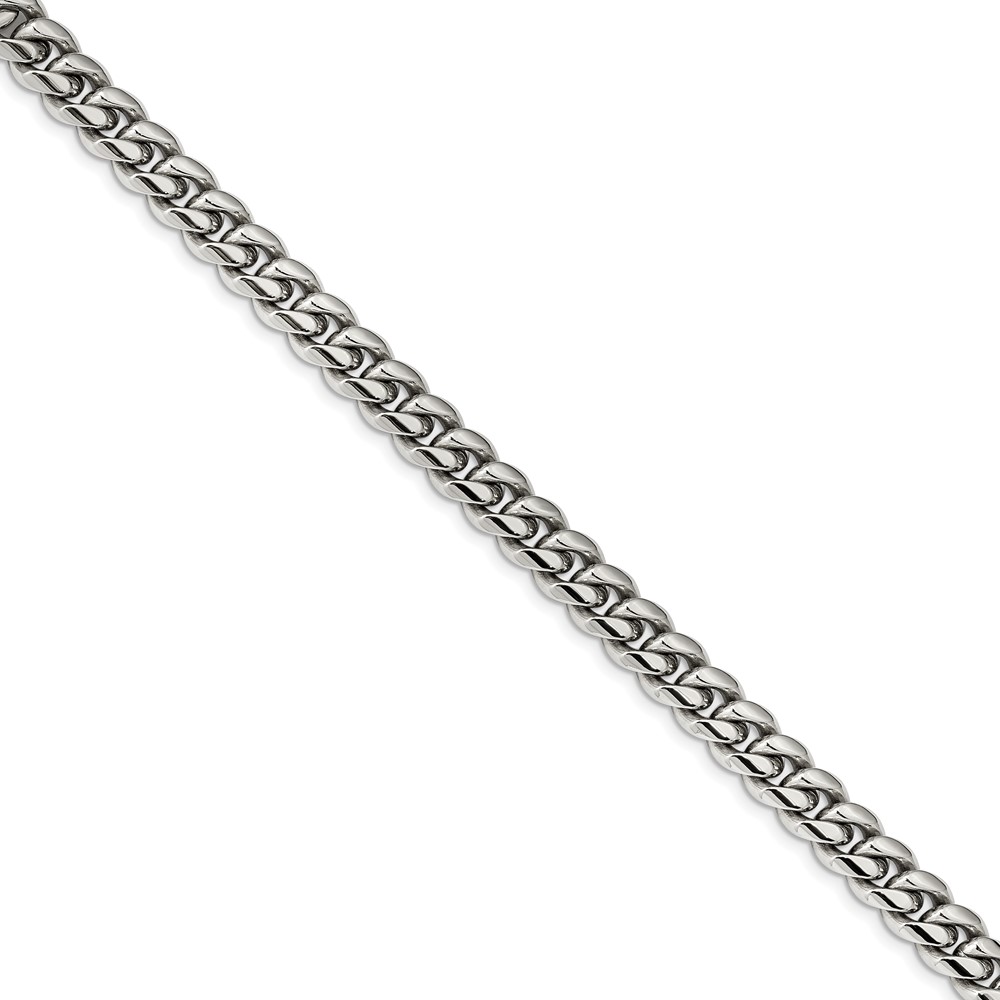 Stainless Steel Polished Curb Chain 8.25in Bracelet