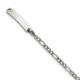 Stainless Steel Polished Figaro Chain w/Removeable ID Plate 8.5in Bracelet