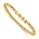 Stainless Steel Antiqued and Polished Yellow IP LOVE Stretch Bracelet