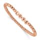 Stainless Steel Antiqued and Polished Rose IP LOVE Stretch Bracelet