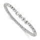 Stainless Steel Antiqued and Polished LOVE Stretch Bracelet