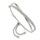 Stainless Steel Polished with Crystals from Swarovski Adjustable Bangle