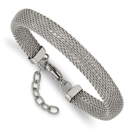 Stainless Steel Polished Mesh 7.5in w/1.25in Bracelet