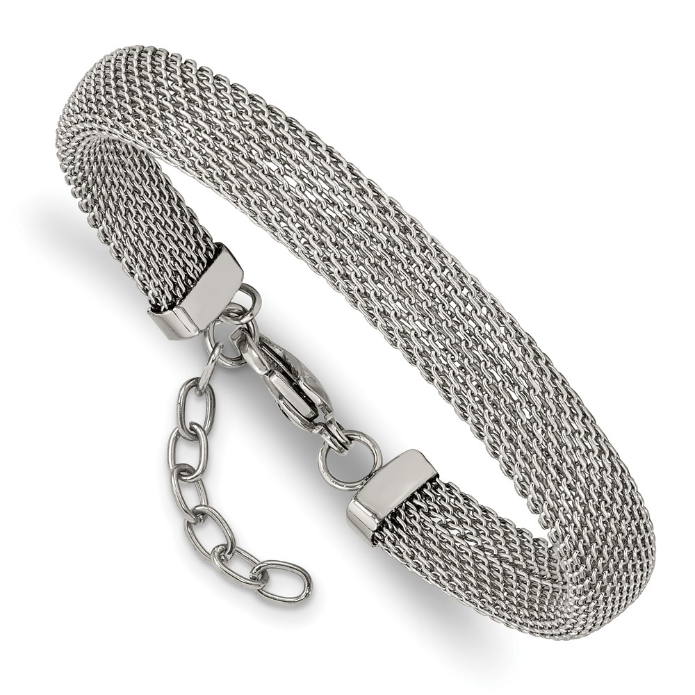 Stainless Steel Polished Mesh 7.5in w/1.25in Bracelet