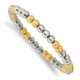 Stainless Steel Polished Yellow IP Sandblasted Beaded Stretch Bracelet