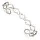 Stainless Steel Polished Wavy Cuff Bangle