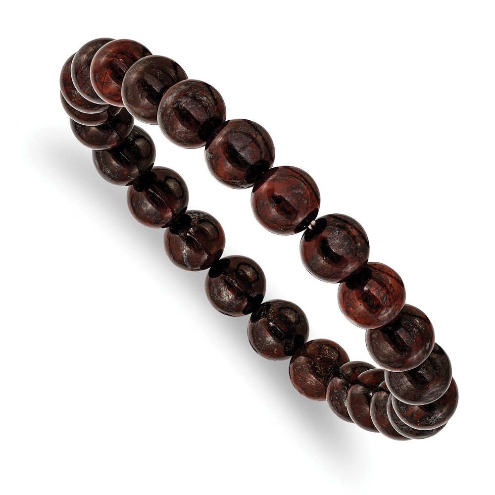 Red Agate Beaded Stretch Bracelet