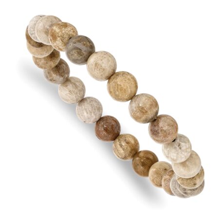 Beaded Stretch Chrysanthemum Agate Bracelet
