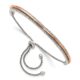 Stainless Steel Polished Rose IP with Swarovski Heart Adjustable Bracelet