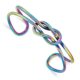 Stainless Steel Polished Rainbow IP-plated Knot Cuff Bangle