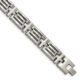 Stainless Steel Brushed with Polished Beads 8.5in Bracelet